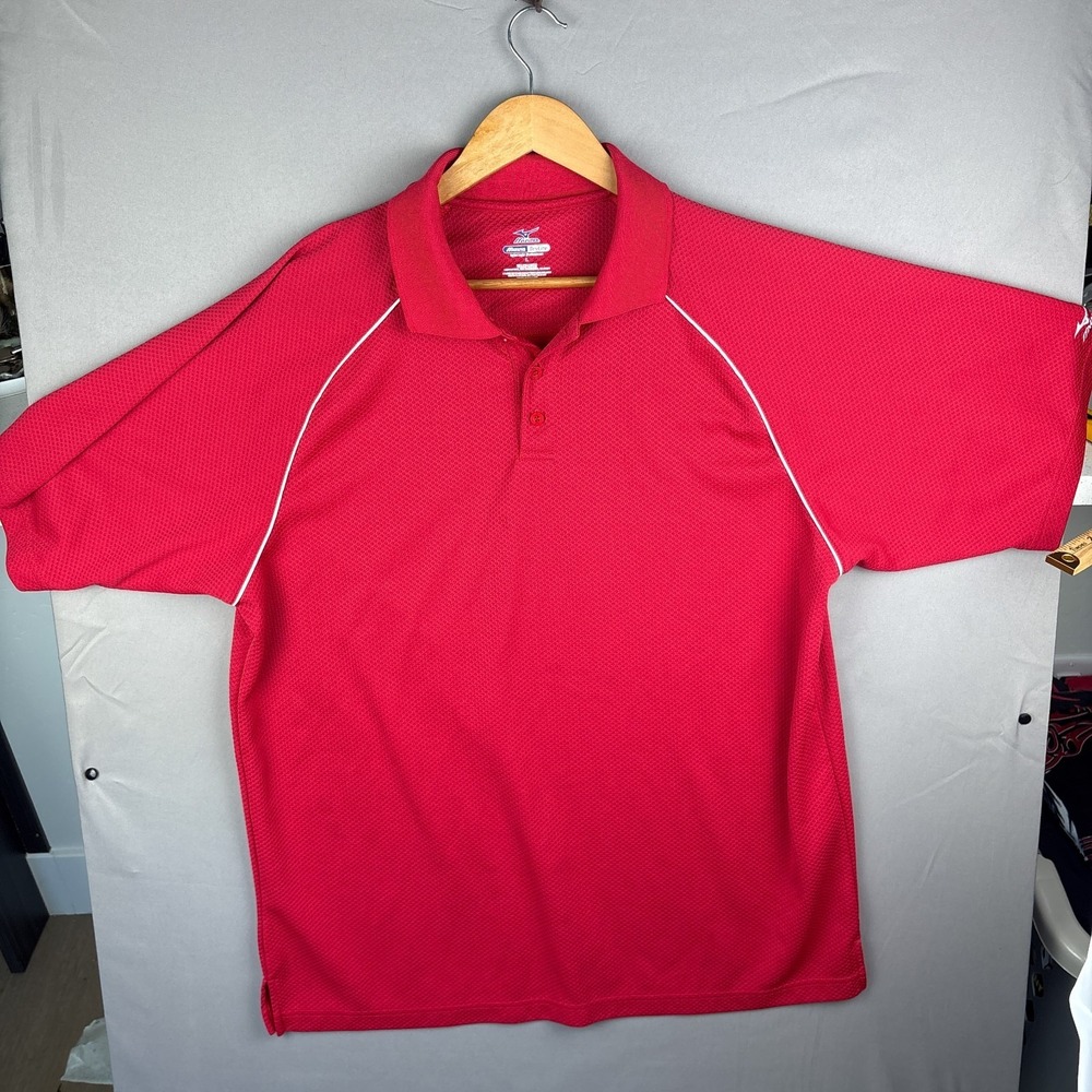 Mizuno DryLite Polo Shirt Men's Large Short Sleeve Performance Golf Athletic Red